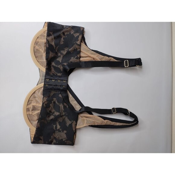 Thirdlove Unlined Foliage Perfect Coverage Bra 36G Black & Beige - Picture 3 of 8